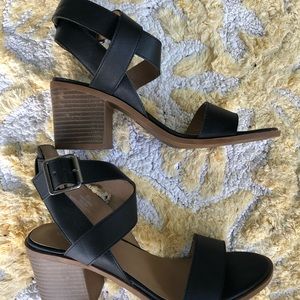 Black comfortable sandals with 2inch  heel
